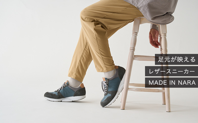 MIDFOOT ( ミッドフッド ) 紳士靴 レザースニーカー MF001JM ( グレー ) 4E 25.5cm