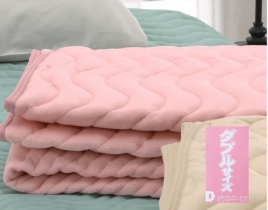 ROMANCE 蓄熱わた入り パイル綿100% 敷きパッド ダブル ピンク 31359374｜寒さ対策 シンプル 敷パッド 綿100% 蓄熱保温 洗濯可能 [4127]
