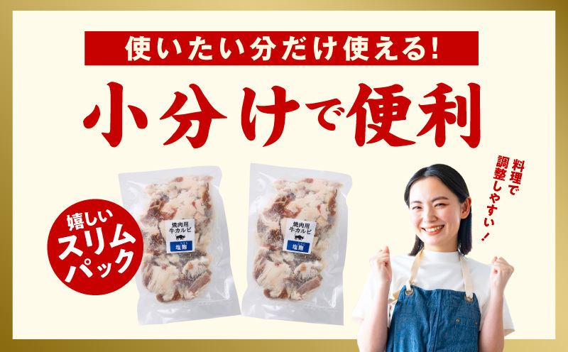 牛カルビ 焼肉用 塩麹漬け 合計1.5kg【味付け 小分け 焼くだけ 簡単調理 BBQ 牛肉 250g×6袋】 015B369_イメージ4