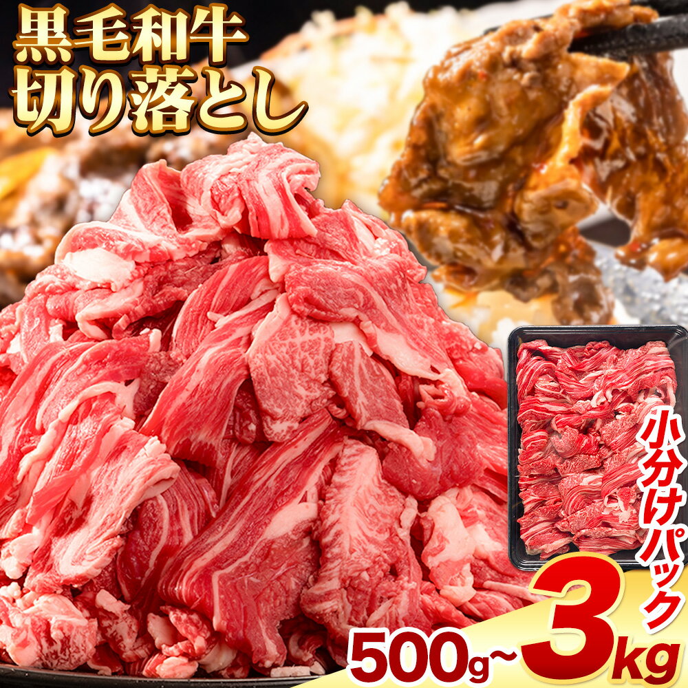 【ふるさと納税】ふるさと納税 黒毛和牛 訳あり 切り落とし 牛肉 500g 〜 3kg 《30日以内に出荷予定(土日祝除く)》 岡山県 備前市 牛 牛肉 訳有 和牛 牛丼 カレー 小分け 小分けパック 250g 送料無料 500g 1kg 1.5kg 2kg 【楽天限定】