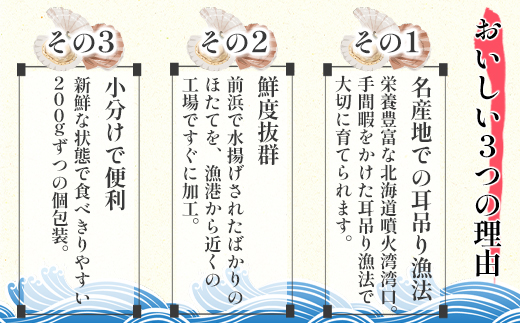 【緊急支援品】北海道噴火湾湾口産 ほたて お刺身用 ほた