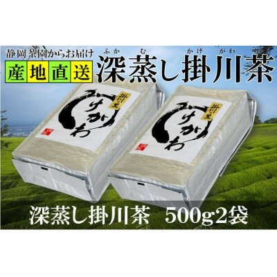 【ふるさと納税】深蒸し掛川茶(掛川の里)500g2袋 静岡県掛川産二番茶100% たくさんお茶を飲む方におすすめ【配送不可地域：離島・沖縄県】【1294055】