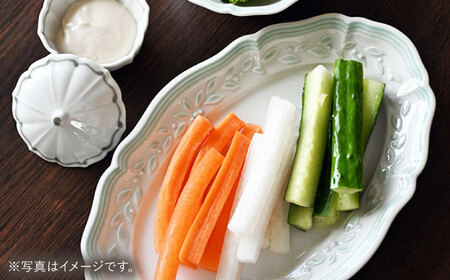 【波佐見焼】ombre de fleur オリーブオーバル palette green 2枚セット【翔芳窯】[FE490]