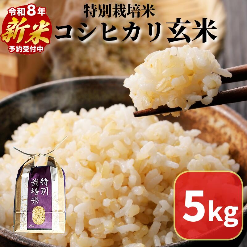 【ふるさと納税】 【先行予約2026年9月順次発送】コシヒカリ 玄米 5kg 特別栽培米 新米 米 こめ お米 健康 栄養 たっぷり 一等米 美味しい ビタミン ミネラル 小松島市