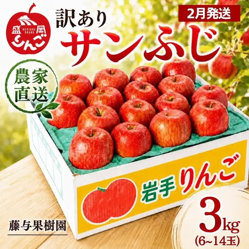 【2月発送】訳ありサンふじ3kg りんご 藤与果樹園 サンふじ fujiyo001t