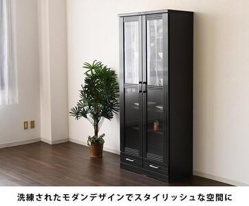 家具 本棚 書棚 幅80cm 収納 棚 収納家具 モダンデザイン【ブラック】