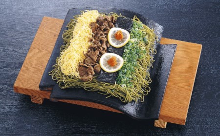 お多福 の 瓦そば 2～3人前 3個 セット 計 600g 茶そば 下関 名物 人気 山口 ( そば そばつゆ付き 焼きそば 蕎麦 ご当地そば ご当地蕎麦 瓦そば かわらそば 名物蕎麦 名物そば 山口