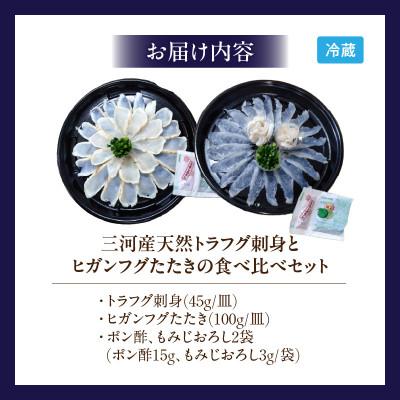 ふるさと納税 西尾市 三河産天然トラフグ刺身とヒガンフグたたきの食べ比べセット・U047 |  | 03