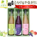 【ふるさと納税】 出羽桜 とろけるやまがた リキュール 3本 セット 各 720ml 果汁 90％ 以上 洋梨 ラフランス もも モモ 桃 ぶどう ブドウ 飲み比べ 女子会 のし 贈答 お中元 お歳暮 ギフト お取り寄せ 送料無料 天童ふるさと銘酒会 出羽桜酒造 【 山形県 天童市 】