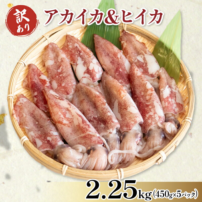 【ふるさと納税】 訳あり 小イカ ( アカイカ ヒイカ ) 約2.25kg(450gx5パック) 不揃い 小分け 冷凍 刺身 ( ふるさと納税 いか ふるさと納税 イカ ふるさと納税 刺身 海鮮 ケンサキイカ ジンドウイカ 魚太郎 ) 愛知県 南知多町【配送不可地域：北海道・沖縄県・離島】