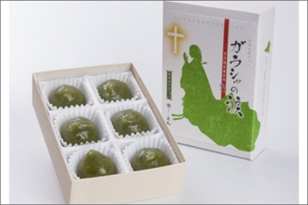 【和菓子／水饅頭】京都抹茶使用　ガラシャの涙（6個入り）　～葛生地と濃厚抹茶餡で生クリームを包んだ　水饅頭（葛まんじゅう）～