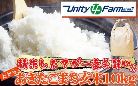 数量限定 岩手県産 あきたこまち 玄米 10kg 【ユニティファーム】 米 こめ コメ スーパーフード ヘルシー ごはん ご飯 ライス 国産 産地直送 農家直送 期間限定 おにぎり 弁当 おすすめ 人
