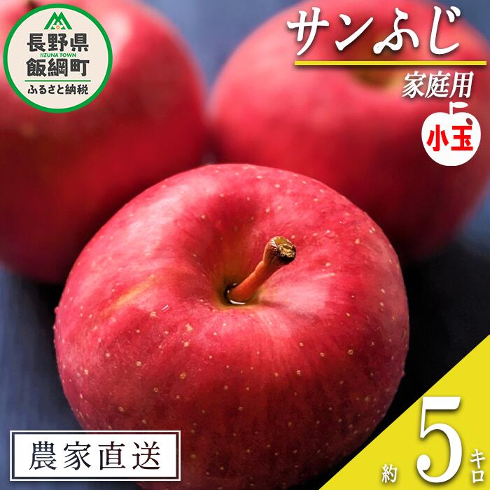 【ふるさと納税】 りんご サンふじ（小玉）家庭用 5kg ヒライ農園 沖縄県への配送不可 令和7年度収穫分 信州の環境にやさしい農産物 減農薬栽培〔 果物 フルーツリンゴ 林檎 小玉 家庭用 信州 長野 12000円 予約 農家直送 〕発送期間：2025年12月上旬〜2025年12月下旬