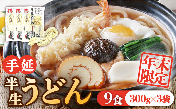 
                  ＜2025年12月31日で終売＞【年末限定】手延べ半生うどん 9食 300g×3袋 / うどん玉 年越し うどん 麺 めん 半生麺 手延べ / 南島原市 / 川上製麺 [SCM048]
                