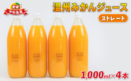 みかんジュース 果汁100% ストレート 温州みかん ジュース 1000ml × 4本 誉農園 先行予約 【みかんジュース フルーツ 】 H012-138001
