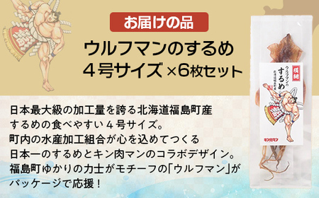 ウルフマンのするめ　6枚セットふるさと納税 人気 おすすめ ランキング いか イカ スルメ するめ おつまみ つまみ おやつ ダイエット キン肉マン ウルフマン 北海道 福島町 送料無料FKB070