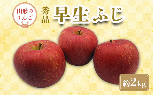 【2026年発送】「秀品」山形のりんご（早生ふじ）約2kg_H212(R8)