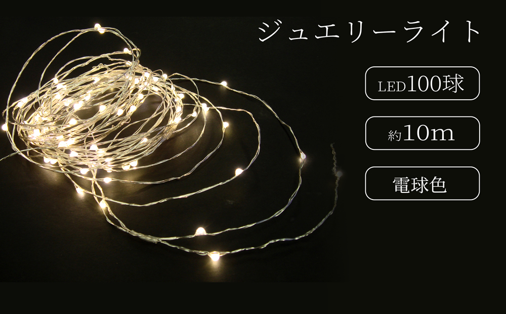 ジュエリーライト100球 アダプター付 (JE100） (カラー：電球色)