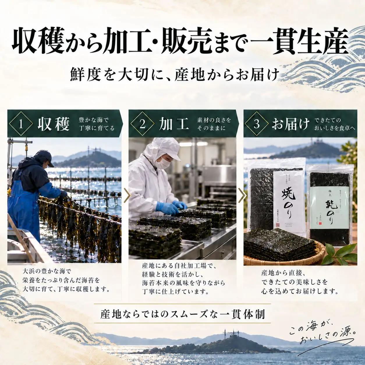 有明海産　乾海苔　全形　3袋（30枚）