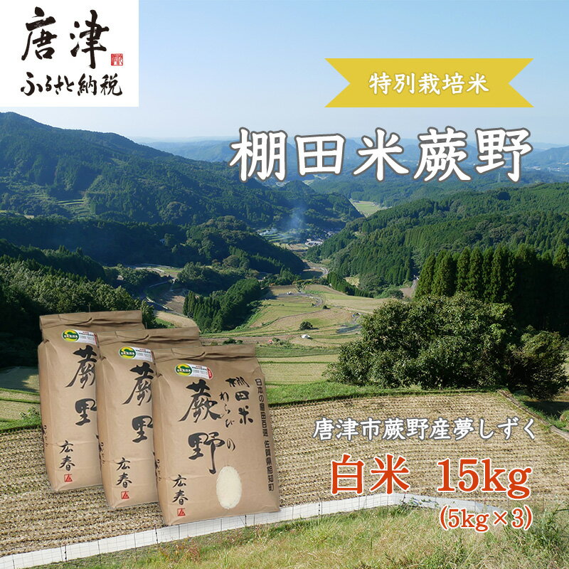 【ふるさと納税】『先行予約』【令和7年産新米】特別栽培棚田米「蕨野」5kg×3袋(合計15kg) 家庭排水が一切入らない自然水で作られたお米 10日に1回精米で新米のような味わい