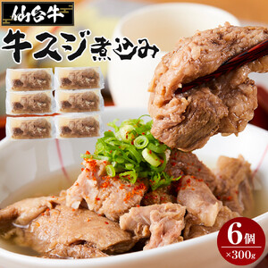 仙台牛 牛スジ煮込み 300グラム6個セット｜肉 お肉 牛肉 仙台牛 牛すじ 煮込み 温めるだけ