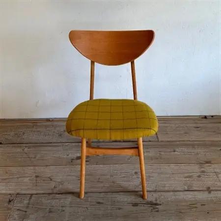 Karl Dining Chair リボン マスタード ミディアムブラウンフレーム【SWOF】_雑貨・日用品 椅子・チェア・ソファ 家具・インテリア _【1539050】