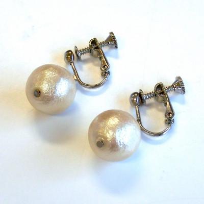 ふるさと納税 和泉市 コットンパールイヤリング(12mm・アイボリー)