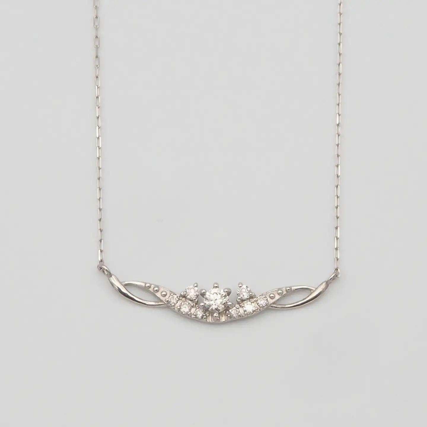 PT900/PT850 0.10ct ダイヤモンド ペンダントネックレス HH-019738 SWBT005-pt
