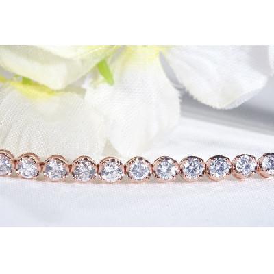 ふるさと納税 昭和町 【5.0ct】K18PGダイヤモンド テニス ブレスレット |  | 01