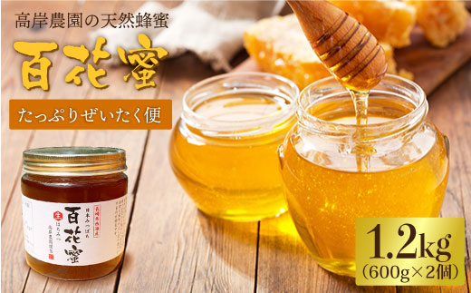 【数量限定】天然蜂蜜「百花蜜｣ 計1.2kg（600g×2個）《今年は希少です》＜高岸農園＞ [CCH003]