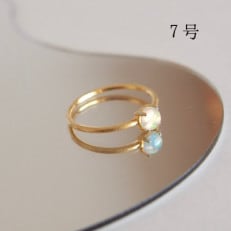 7号　天然石オパール　リング(Silver925 18KGP仕上げ)　指輪