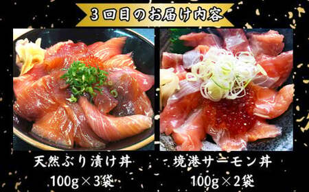 TY01：【3回定期便】山芳亭　人気海鮮漬け丼の素シリーズ