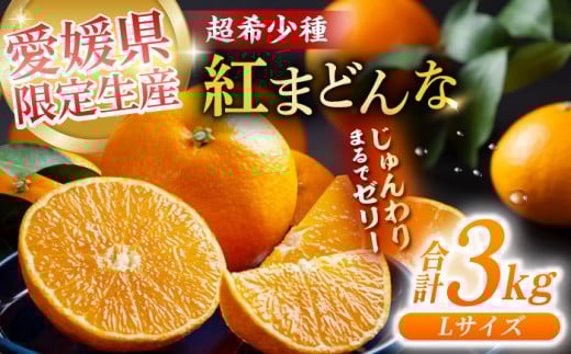 【先行予約】【11月下旬から順次発送】【期間・数量限定】愛媛限定栽培！ 紅まどんな Lサイズ 約3kg（15玉入）化粧箱入 果物 フルーツ みかん ミカン 紅まどんな 紅マドンナ 愛媛県大洲市/愛媛たいき農業協同組合[AGAO006]