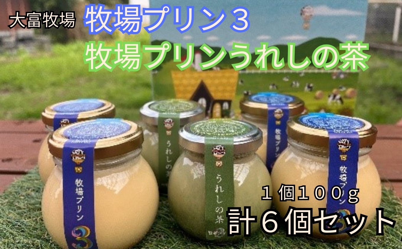 
                  大富牧場『牧場プリン3』&『牧場プリンうれしの茶』セット / カスタードプリン なめらかプリン 熟成プリン 濃厚プリン 牧場スイーツ ご褒美スイーツ 瓶入りプリン デザート pudding ぷりん / 佐賀県 / 大富牧場フライングカウ [41ANAG002]
                