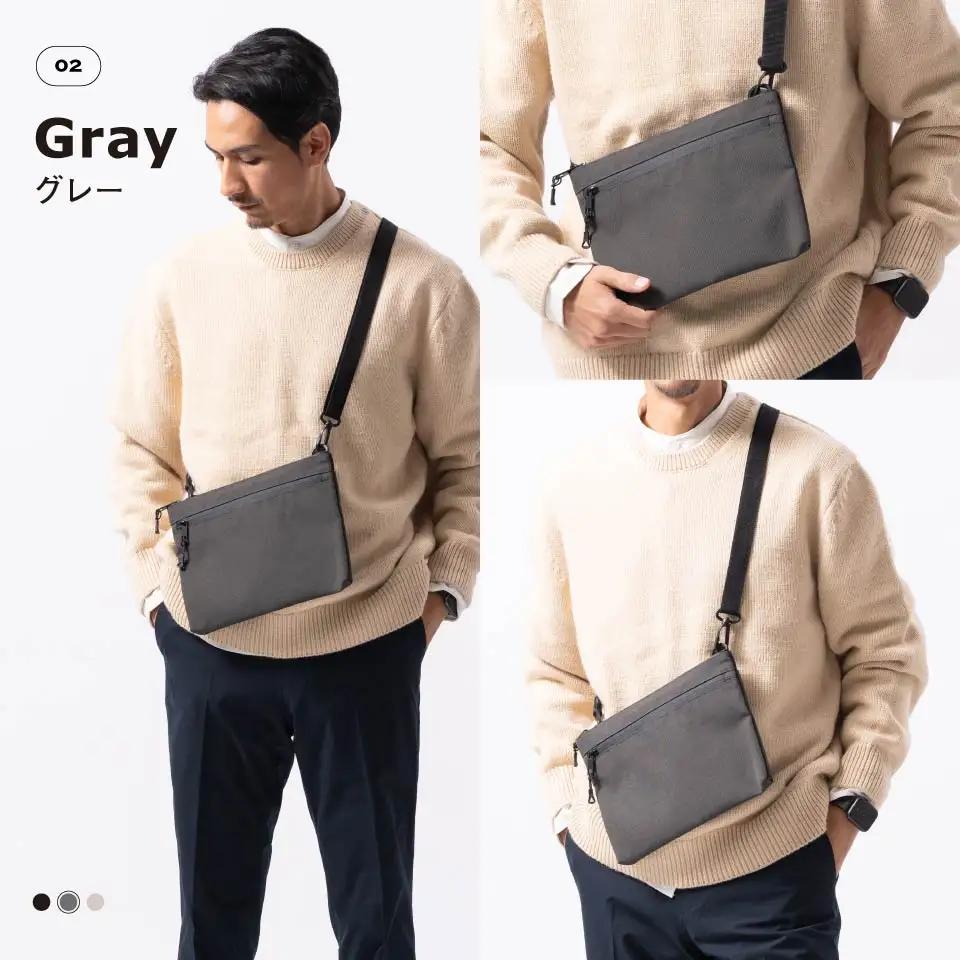 グレー MURA 横長サコッシュ ミニ ショルダーバッグ｜サコッシュ