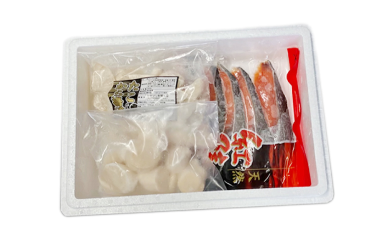 たこ唐揚げ250g×1P、ほたて貝柱200g×1P、甘塩紅鮭5切×1P A-30058