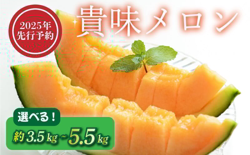 
            【2025年 先行予約 】 貴味 メロン 選べる 約3.5kg ／ 約5.5kg 赤肉 めろん melon 甘いメロン タカミメロン デザート ジューシー 産地直送 高級 ブランド 美味しい おいしい 糖度 甘い あまい おすすめ 人気 旬 果物 くだもの フルーツ 国産 季節限定 期間限定 数量限定 ギフト 贈り物 贈答 プレゼント 千葉県 旭市 向後メロン園 kug
          