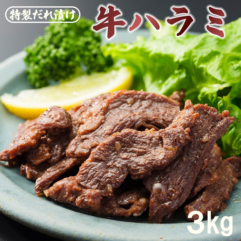 牛ハラミ 3kg ： 300g×10袋 特製タレ漬け ハラミ 肉 牛 焼肉 牛肉 味付 焼き肉 BBQ 熨斗 ギフト 贈り物 贈答用 プレゼント お歳暮 お歳暮 京都 舞鶴 幸福亭