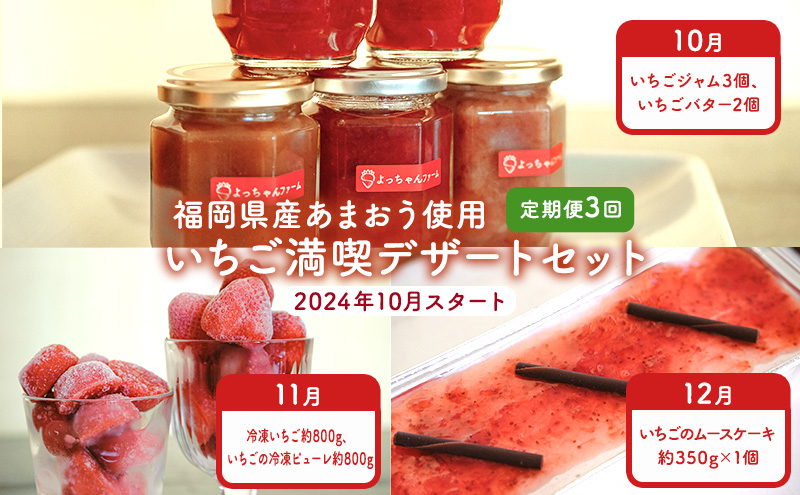 
定期便 3ヶ月 2024年 10月スタート あまおう 満喫 いちご デザート セット スイーツ 福岡県産 お楽しみ 配送不可：離島
