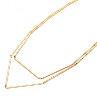 ふるさと納税 魚津市 K18 パイプ2連デザインチェーンネックレス |  | 01