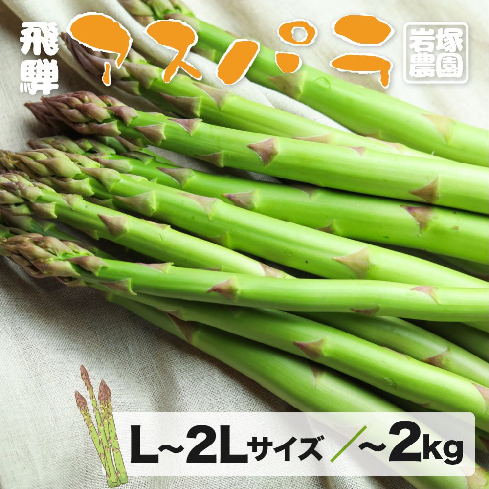 【ふるさと納税】＜先行予約＞ 飛騨産 アスパラガス（2025年5月上旬〜8月末発送） L 〜 2L サイズ 800g / 2kg 岩塚農園 アスパラ 太い 春 夏 野菜 BBQ 飛騨 やさい 10000円 [Q566_25] 24000円 [Q568x]