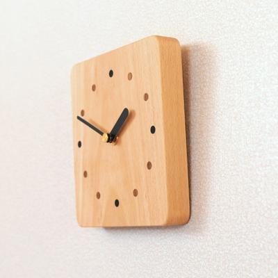 ふるさと納税 下呂市 しかくい時計【ダボ】掛け時計/置き時計【ビーチ材使用・オイル仕上げ】【大鹿野工房】【89-7】 |  | 02