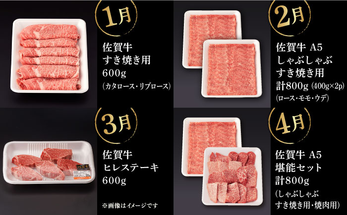 【12回定期便】佐賀牛 フルコース定期便 【桑原畜産】[NAB110] 肉 精肉 牛肉 佐賀牛 佐賀県産 黒毛和牛