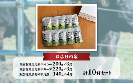 飯舘産黒毛和牛レトルト10食セット ITTAH005