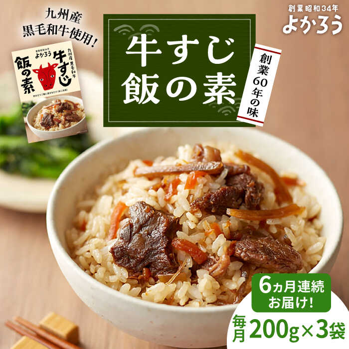 【ふるさと納税】【全6回定期便】牛すじ飯の素 セット 200g×3袋 《豊前市》【有限会社よかろう】ご飯の素 牛すじ飯[VBA027]