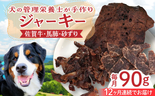 【管理栄養士お手製】＜全12回定期便＞ジャーキーセット（佐賀牛,馬肺,砂ずり）【がばいフーズ】 [HCS010]