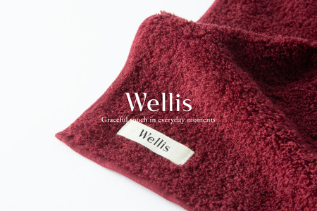 【ＡＮＡ限定】Wellis【極上の肌心地】バスタオル2枚 ボルドー（009_5107）