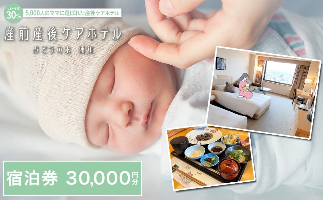 
                  産前産後ケアホテルぶどうの木浦和　宿泊券（30,000円分）　【11100-2438】
                