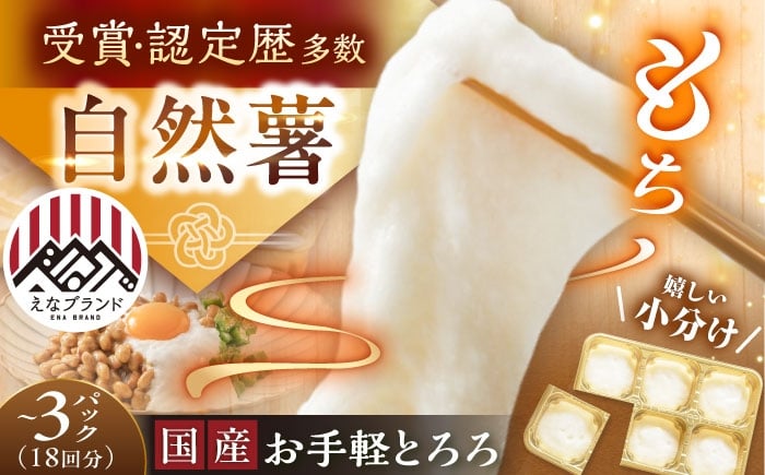 
            【選べる容量】自然薯冷凍とろろ 1パック～3パック（1パック30g×6回分） / 自然薯 冷凍とろろ 小分け 山芋 やまいも 冷凍保存 簡単調理 健康食材 美味しい  とろろご飯 とろろ蕎麦 とろろうどん レシピ アレンジ 小分けパック 便利 食材 和食 ごはん 料理 お取り寄せ 贈答 ギフト 人気 おすすめ 岐阜県 / 恵那市 / 水戸屋 [AUFZ001]
          