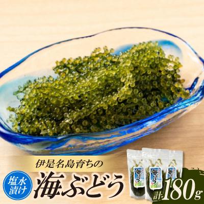 ふるさと納税 伊是名村 伊是名島そだちの塩水漬け海ぶどう60g×3袋